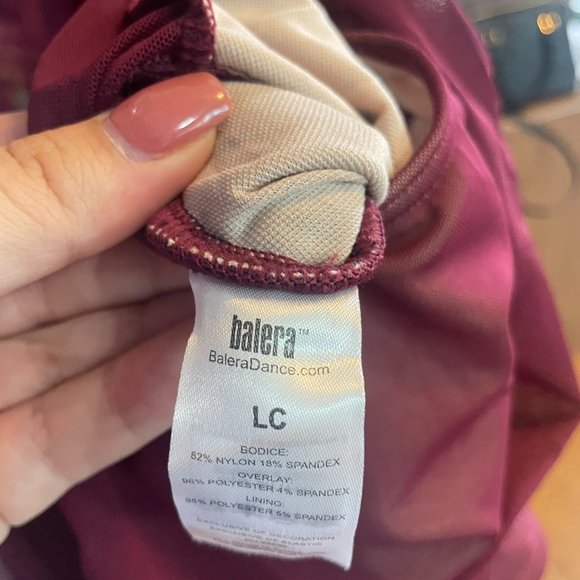 Brand NEW Balera DANCE COSTUME Maroon Size Large Child - Picture 3 of 5